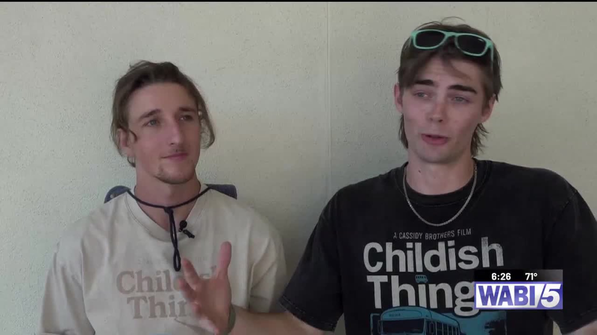 Tyler Brown and Cash Cassidy on the Bangor news.